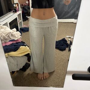 Gray Wide-Leg Lounge Pants